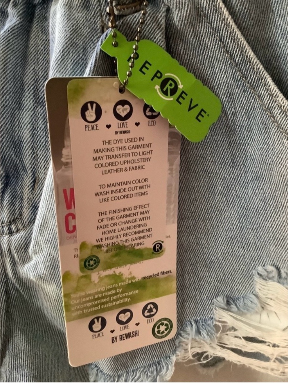 Rewash Light Blue High-Rise Distressed Jean Shorts - Picture 3 of 5